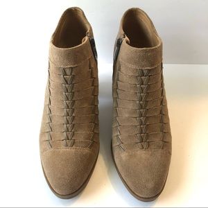 Franco Sarto Destiny Tan Suede Heeled Bootie / Size 9